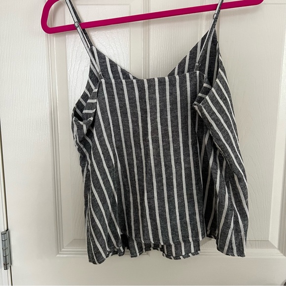 grey/gray and white striped tank top size small - Picture 2 of 4